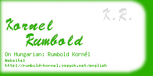 kornel rumbold business card