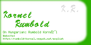 kornel rumbold business card